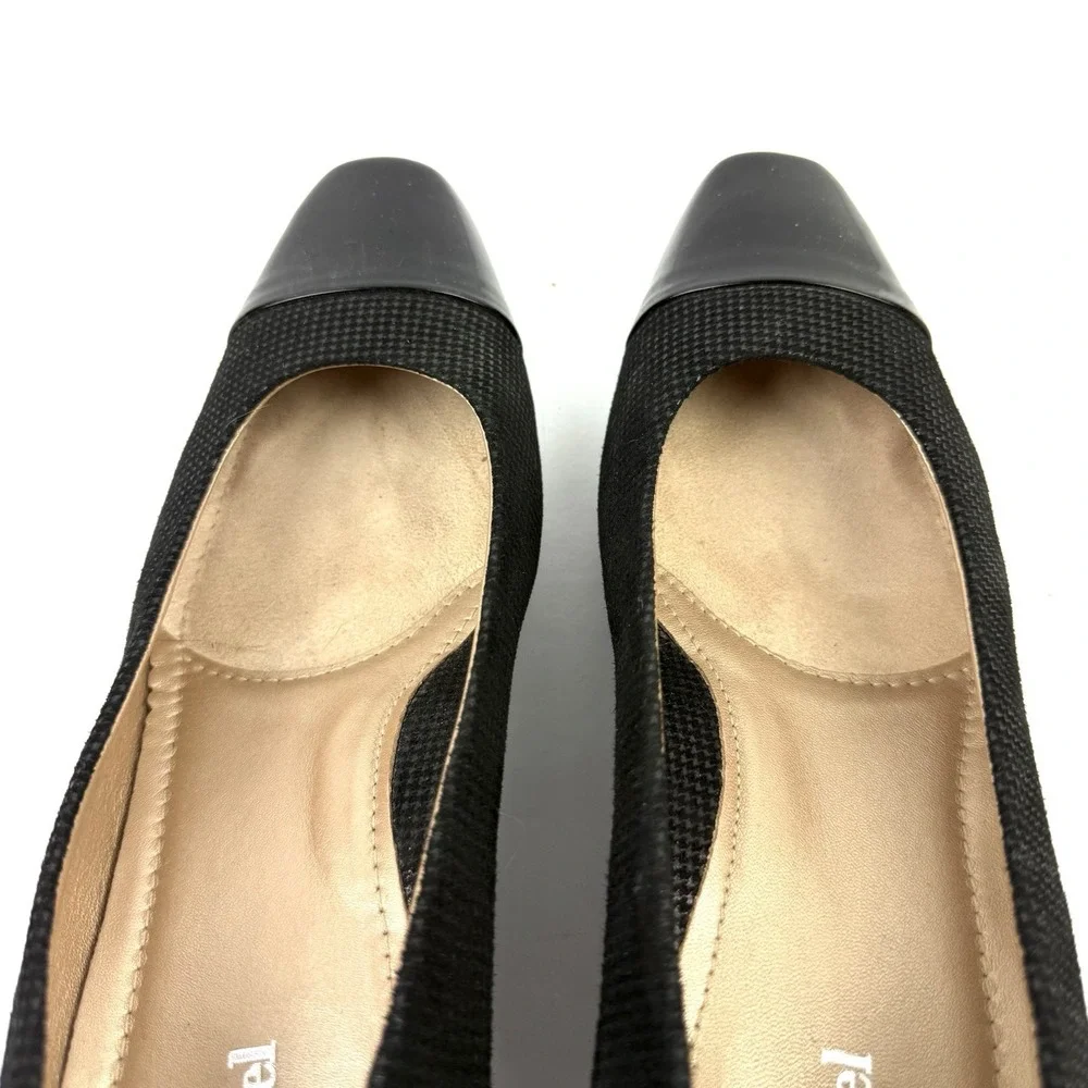 Beautifeel Shoes 39 Black Leather Scale Slip On Heels Womens 8.5 Made In Israel